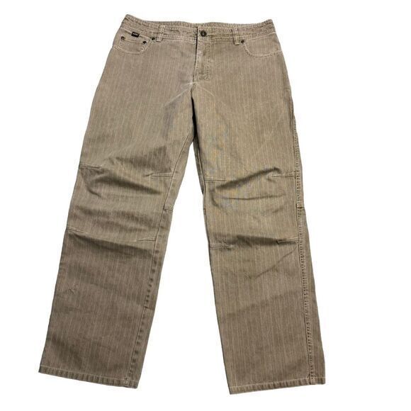 Kuhl Men Size 36 x‎ 32 Tan Striped Cotton Khaki 5 Pocket Causal Jeans - Picture 1 of 12